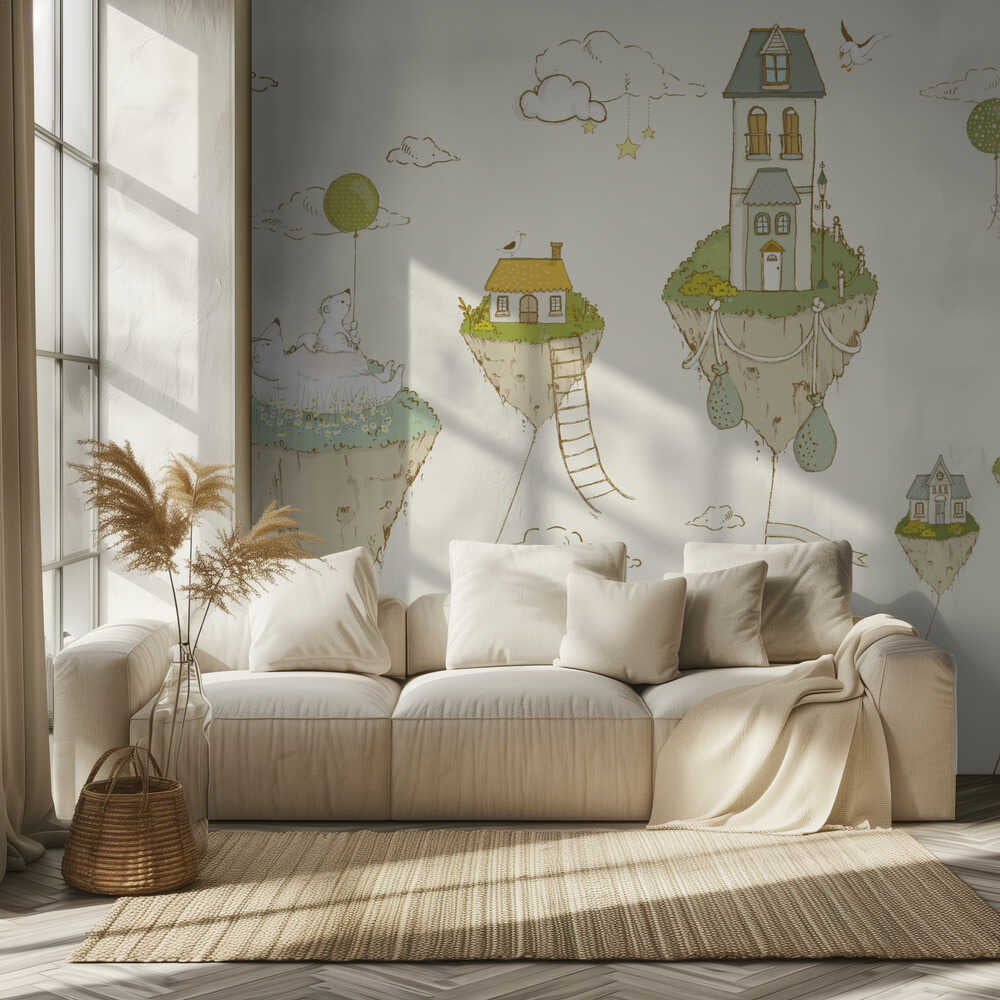 Îles flottantes_Crème | Fond d'écran