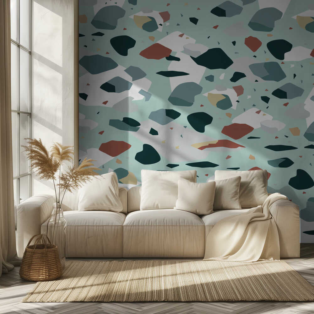 Terrazzo_Vert | Papier peint