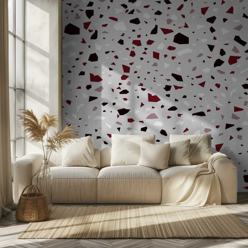 Taches_Rose Gris | Papier peint