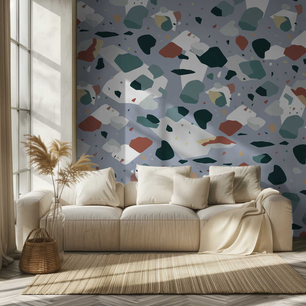 Terrazzo_Bleu | Papier peint