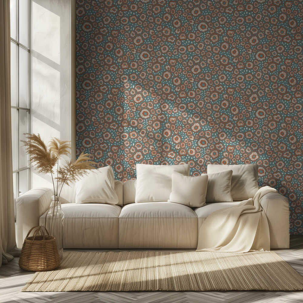 Motif floral discret sans raccord | Papier peint