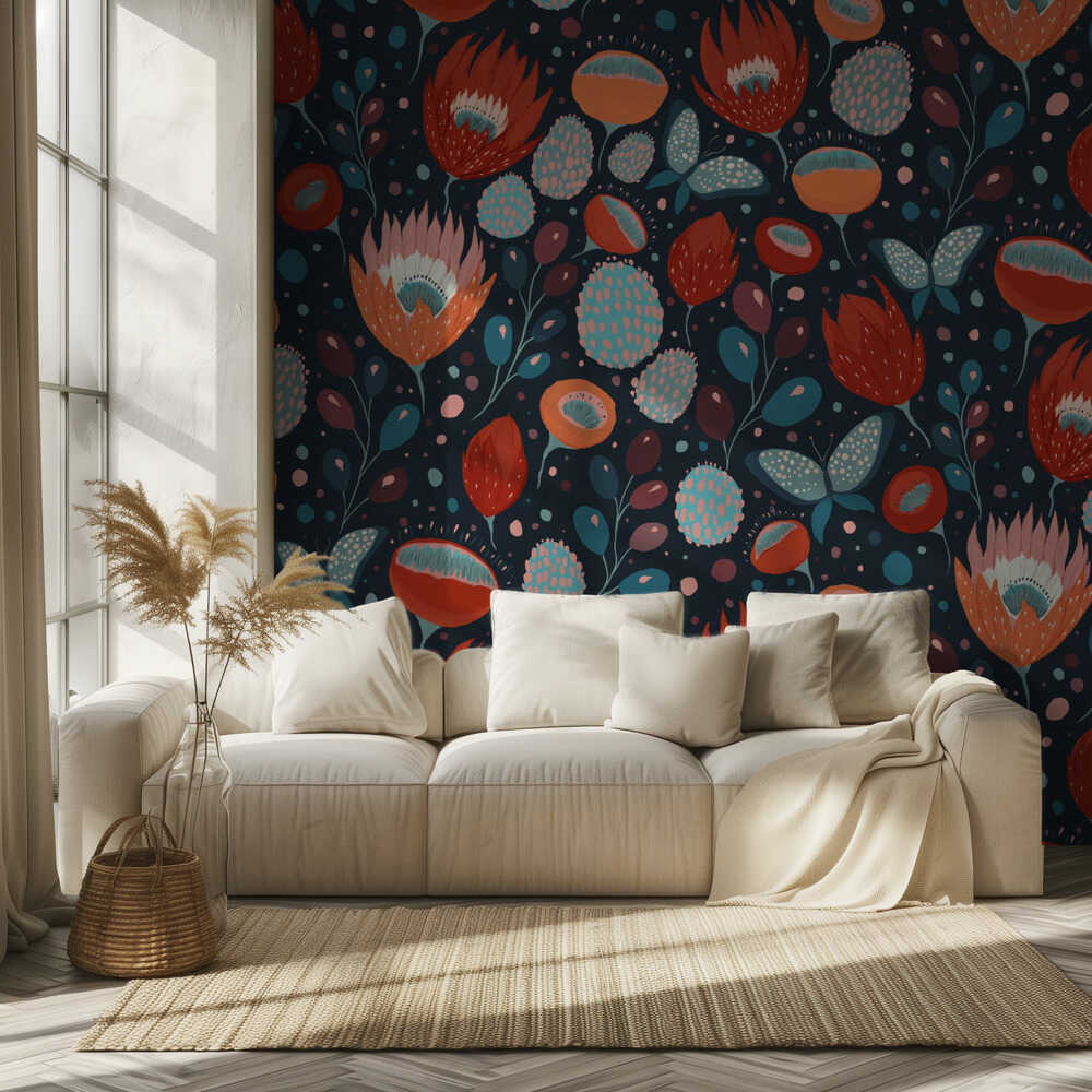 Trendy &amp; Artistic Painterly Floral Fantasy | Wallpaper