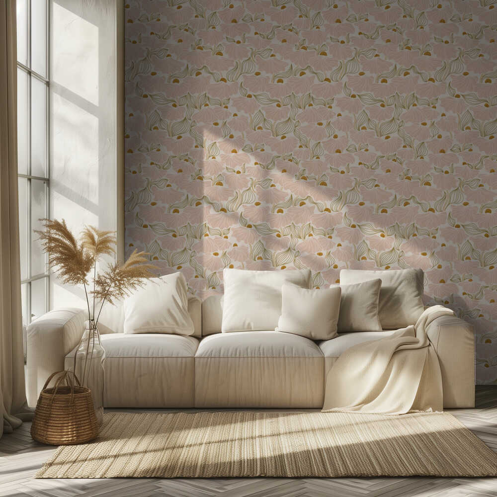 calming essentialsNatural flow meadow blush pattern | Wallpaper