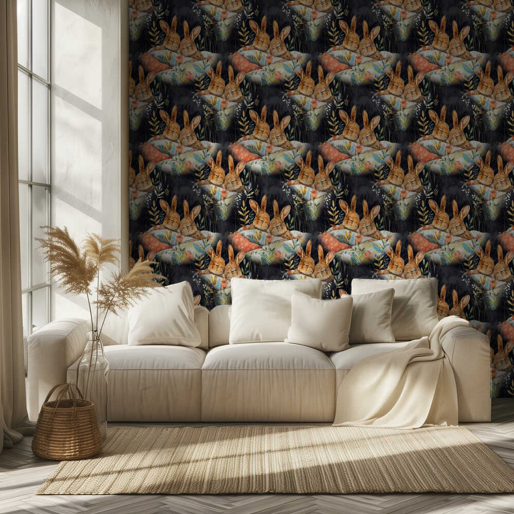 Tapete mit 9 Hasen |