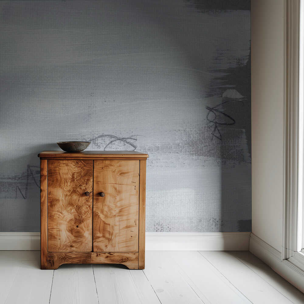 Abstrakte weiße Pinselstriche | Tapete