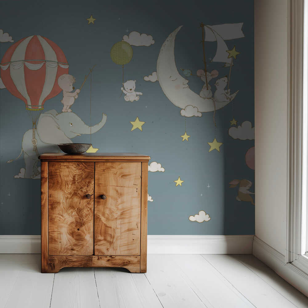 Rêve d'éléphant _Bleu nuit | Fond d'écran