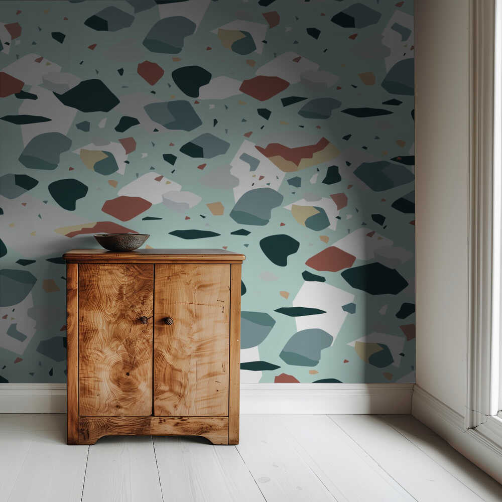 Terrazzo_Vert | Papier peint
