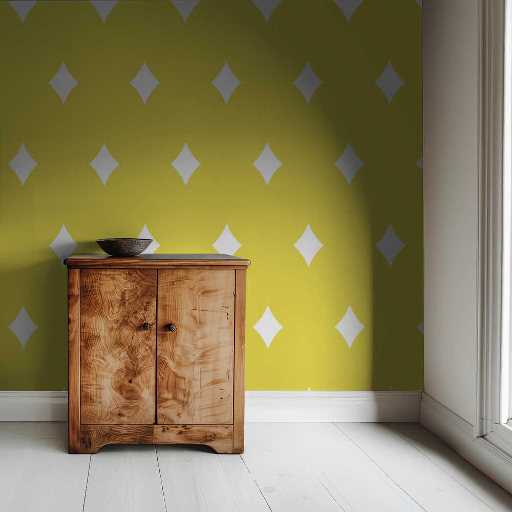 Weiße Diamanten Gelb | Tapete