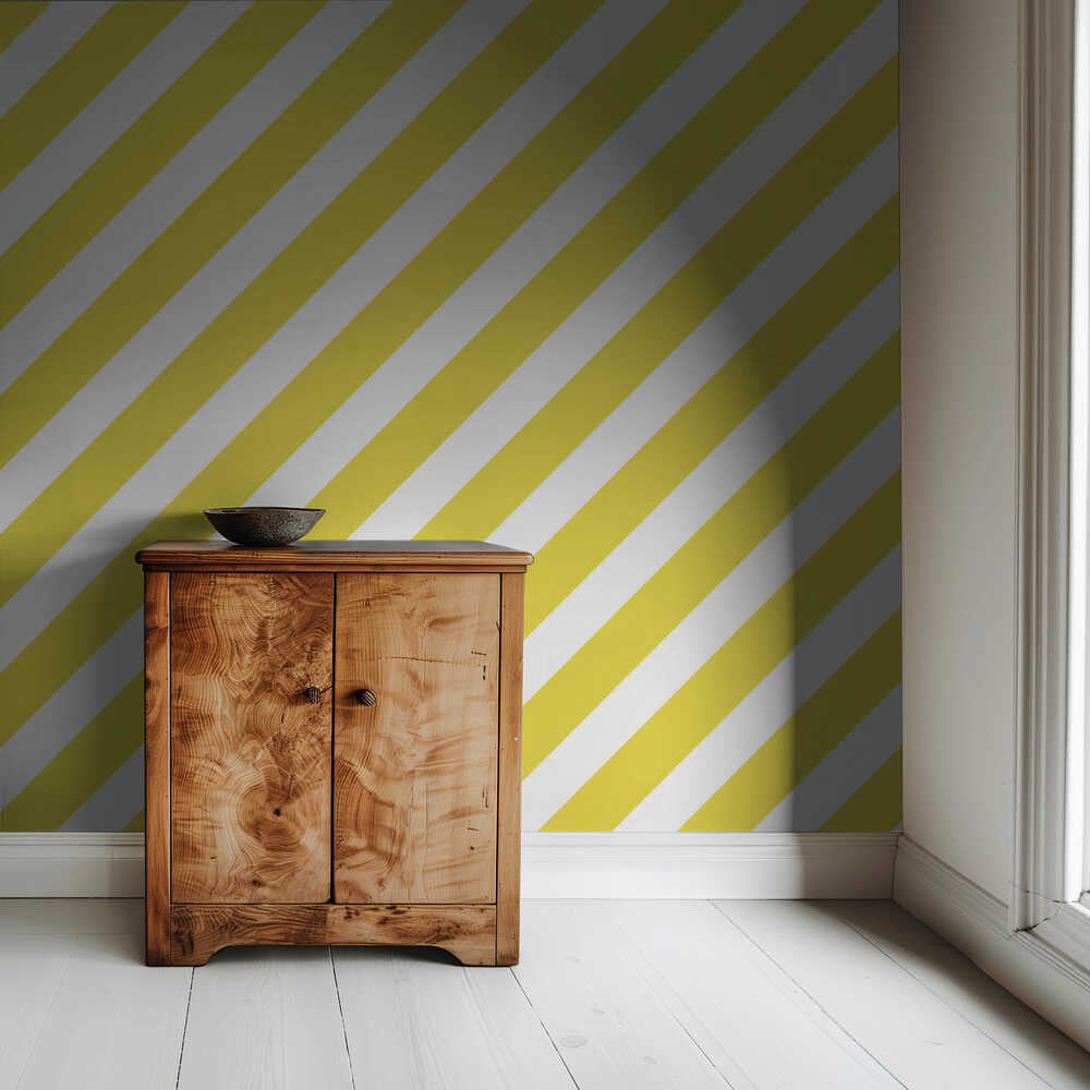 Gelb-weiße Streifen | Tapete