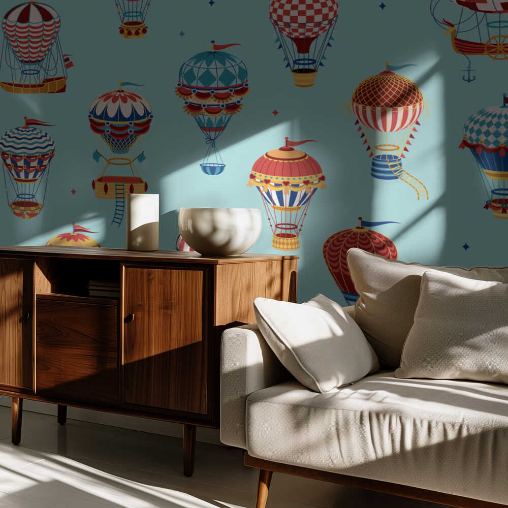 Up,Up and Away_Teal | Wallpaper