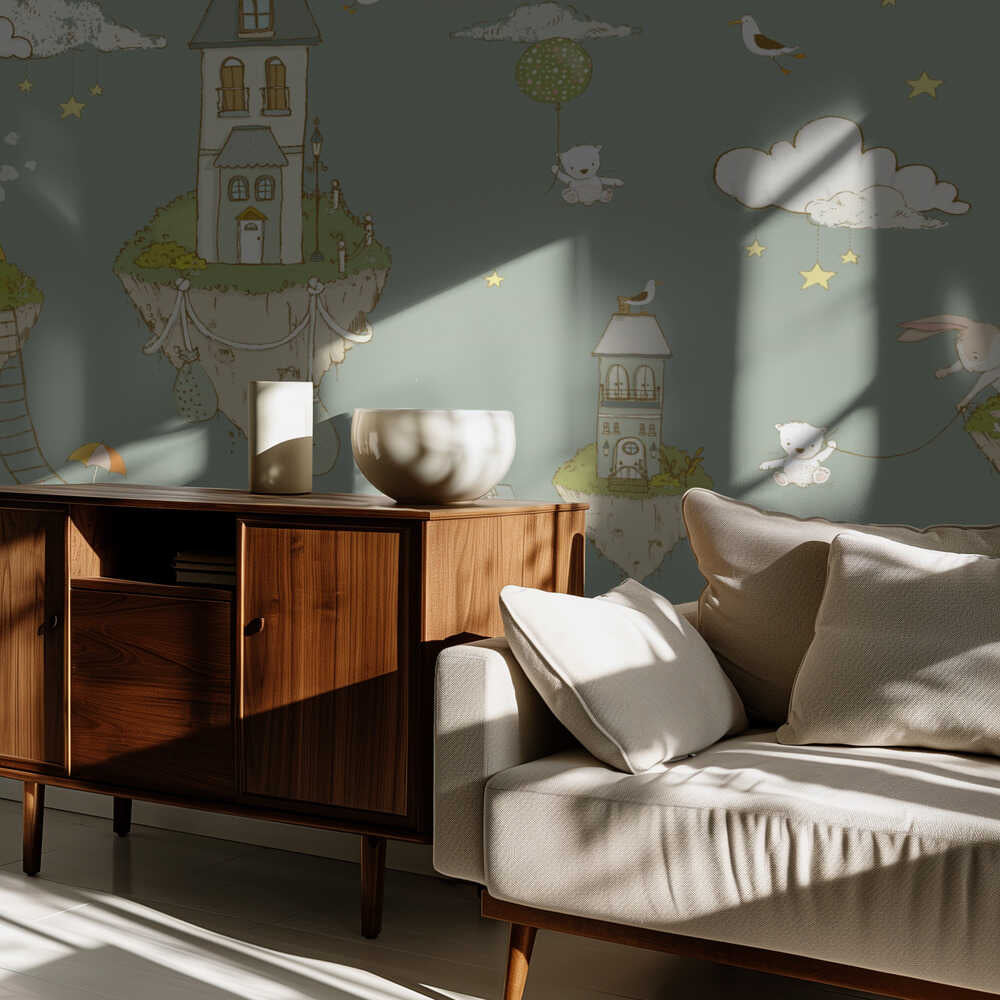 Floating Islands_FogGreen | Wallpaper