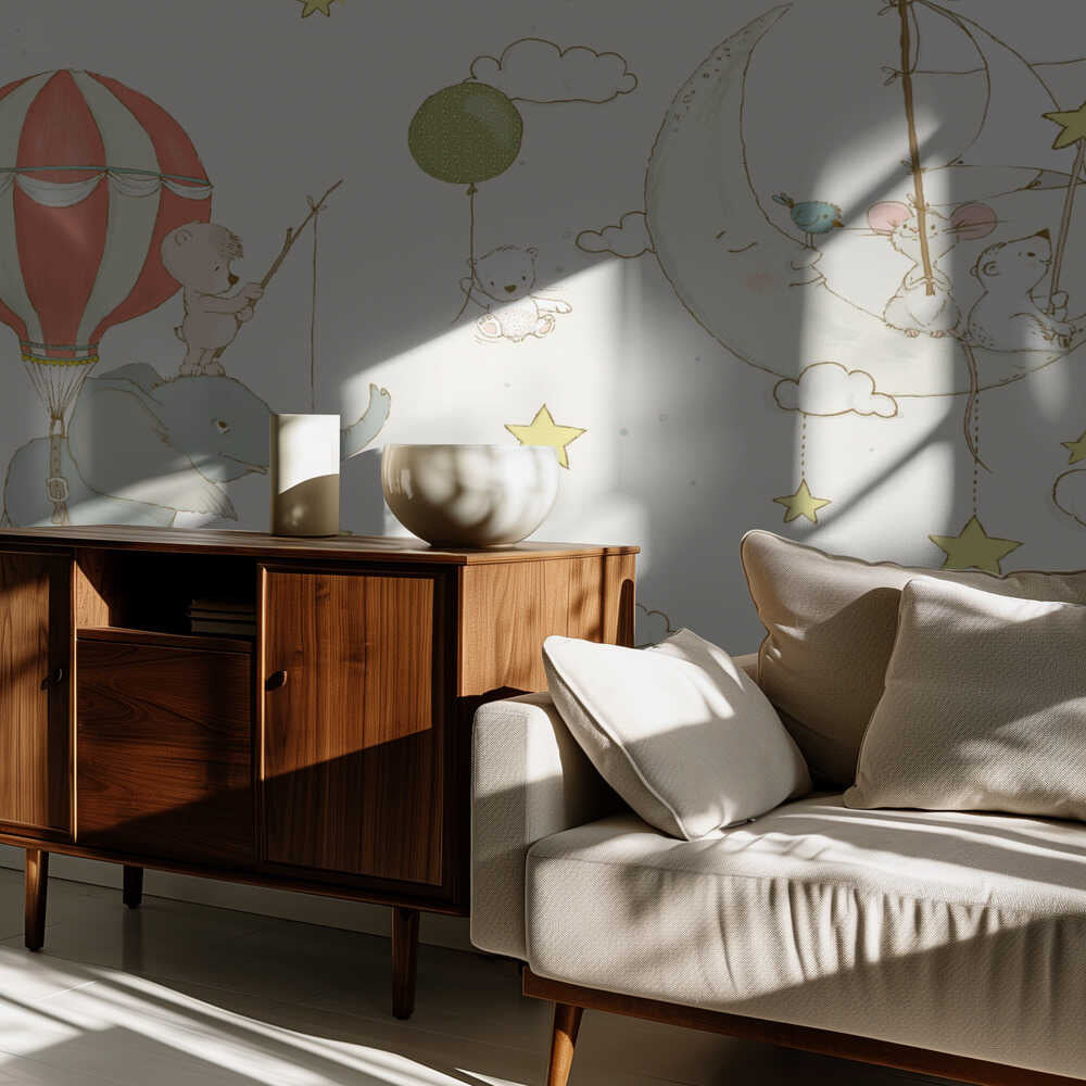 Rêve d'éléphant_Ciel blanc | Fond d'écran