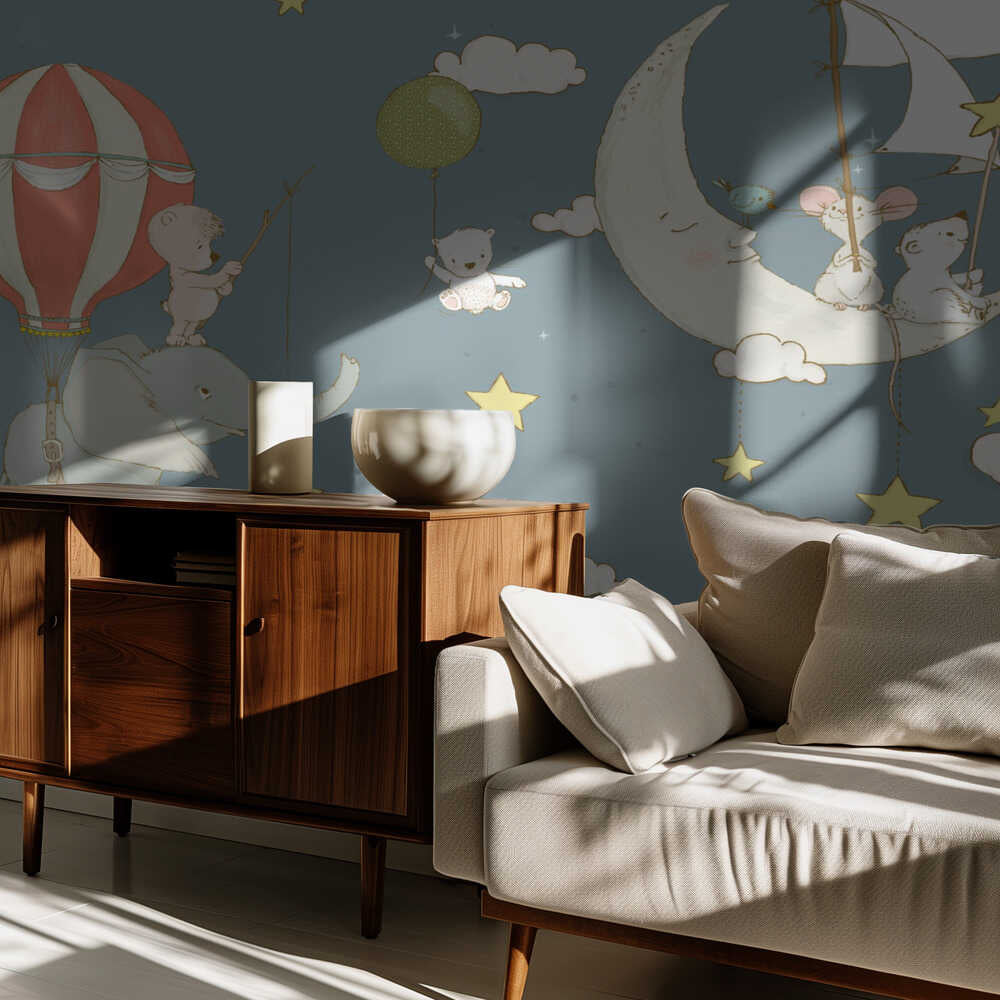 Rêve d'éléphant _Bleu nuit | Fond d'écran