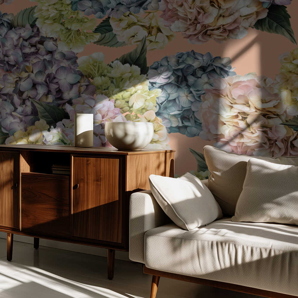 Hydrangeas_Peach Fuzz | Wallpaper