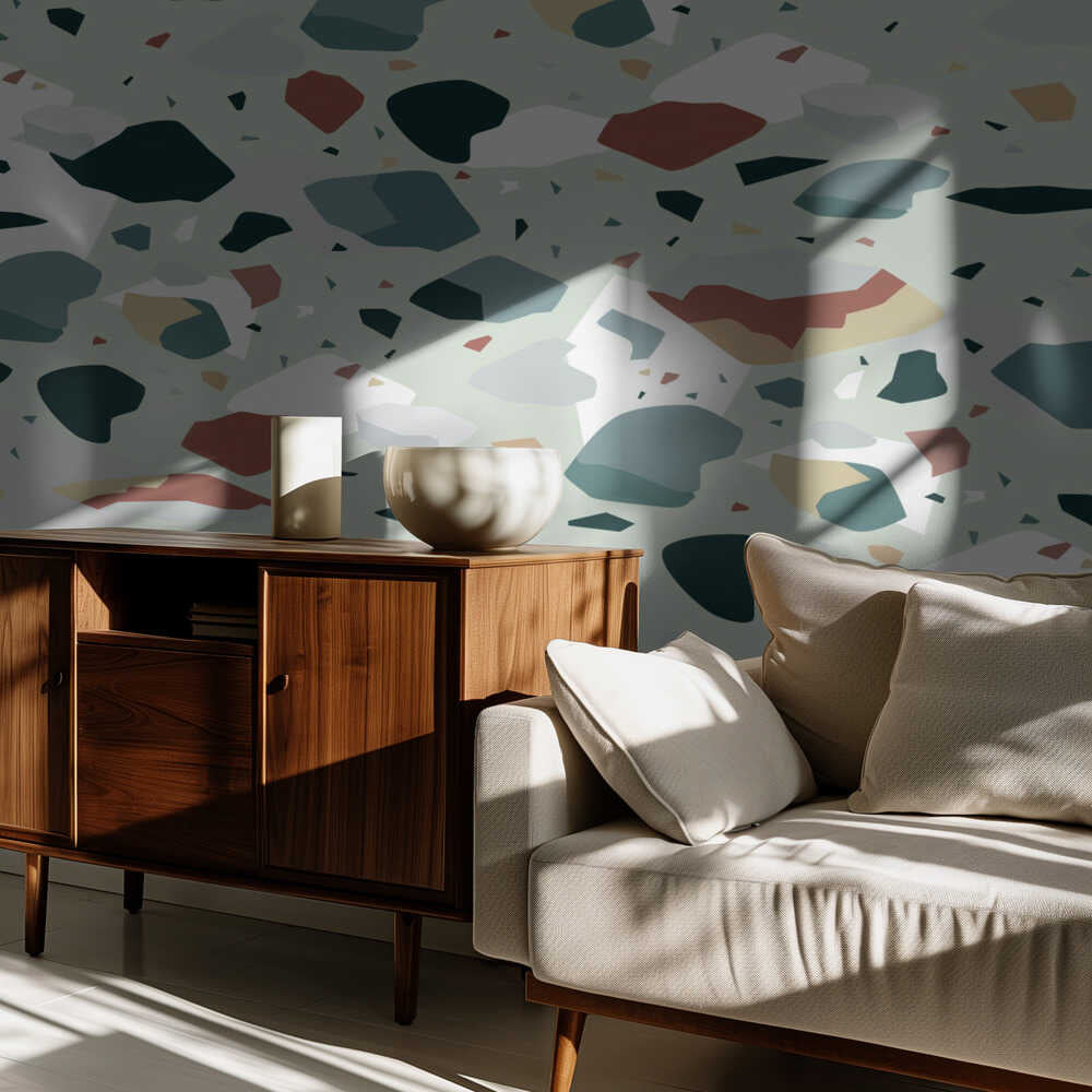 Terrazzo vert clair | Papier peint