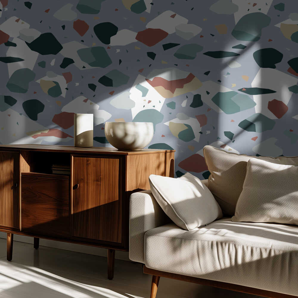 Terrazzo_Bleu | Papier peint