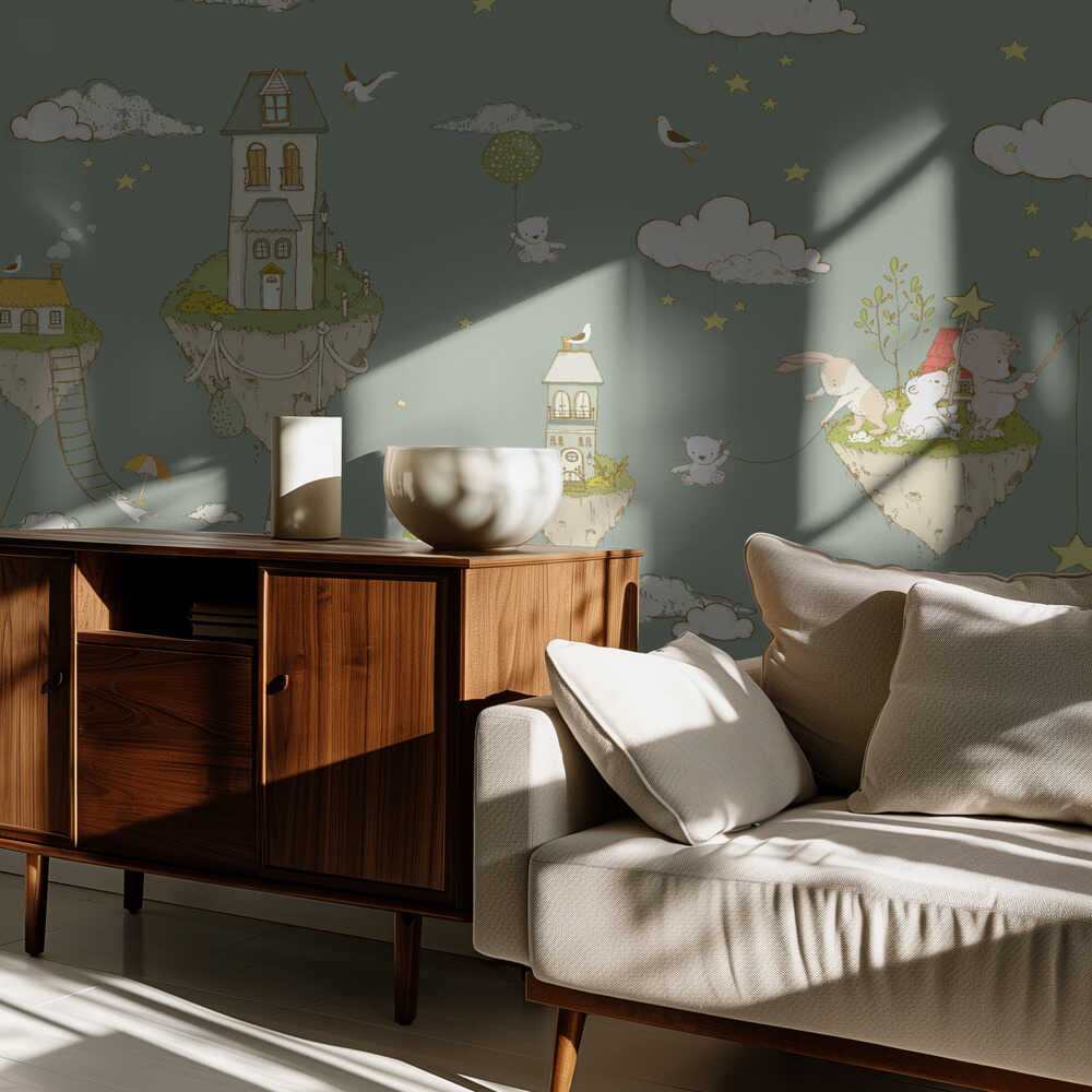 Floating Islands_FogGreen | Wallpaper