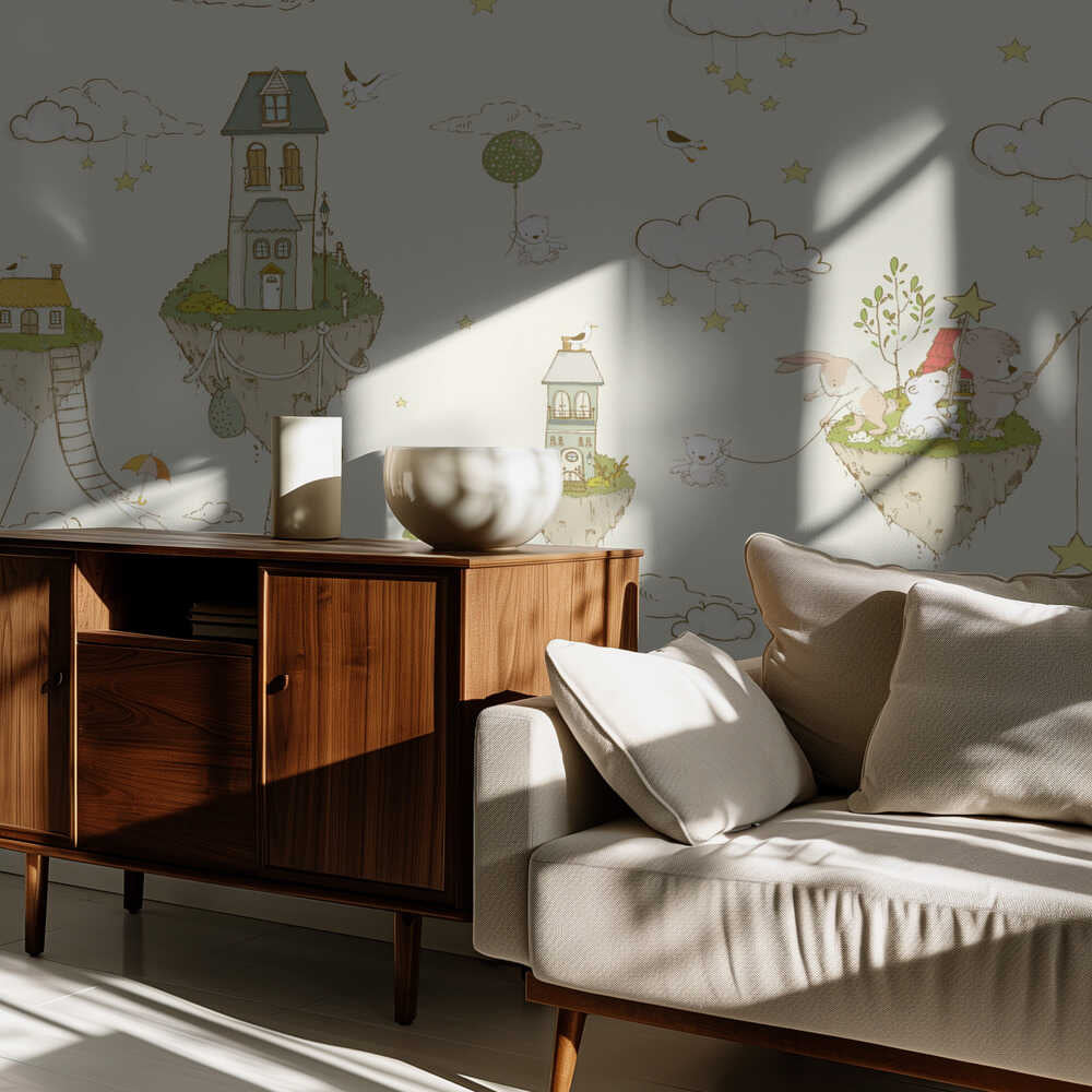 Îles flottantes_Crème | Fond d'écran