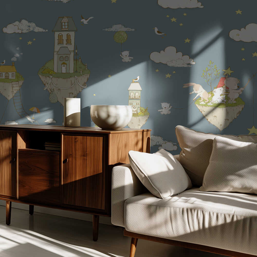 Îles flottantes_Bleu nuit | Fond d'écran