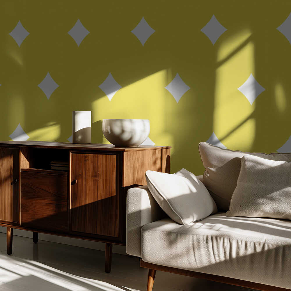 Weiße Diamanten Gelb | Tapete