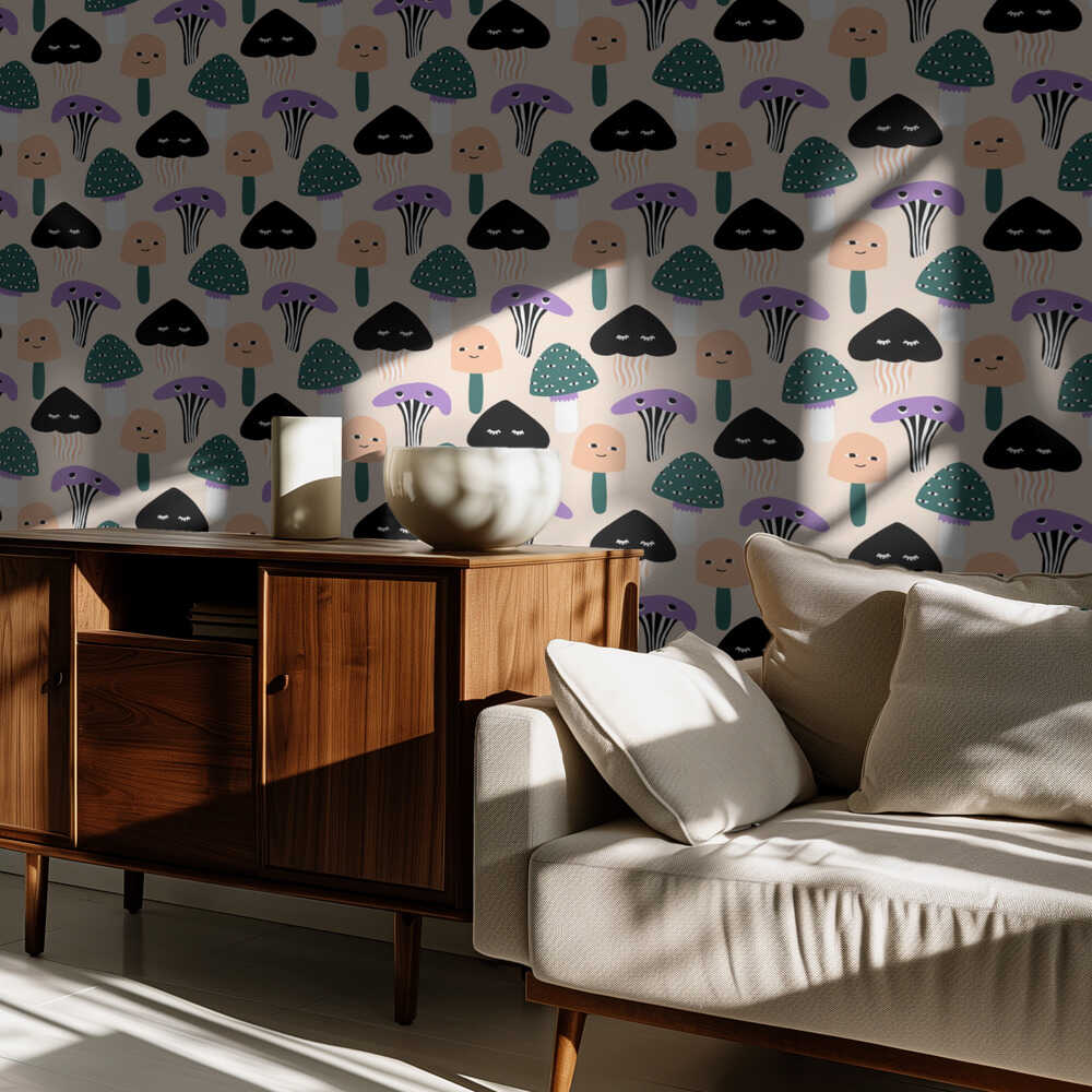Zauberpilze (Musterdesign) | Tapete