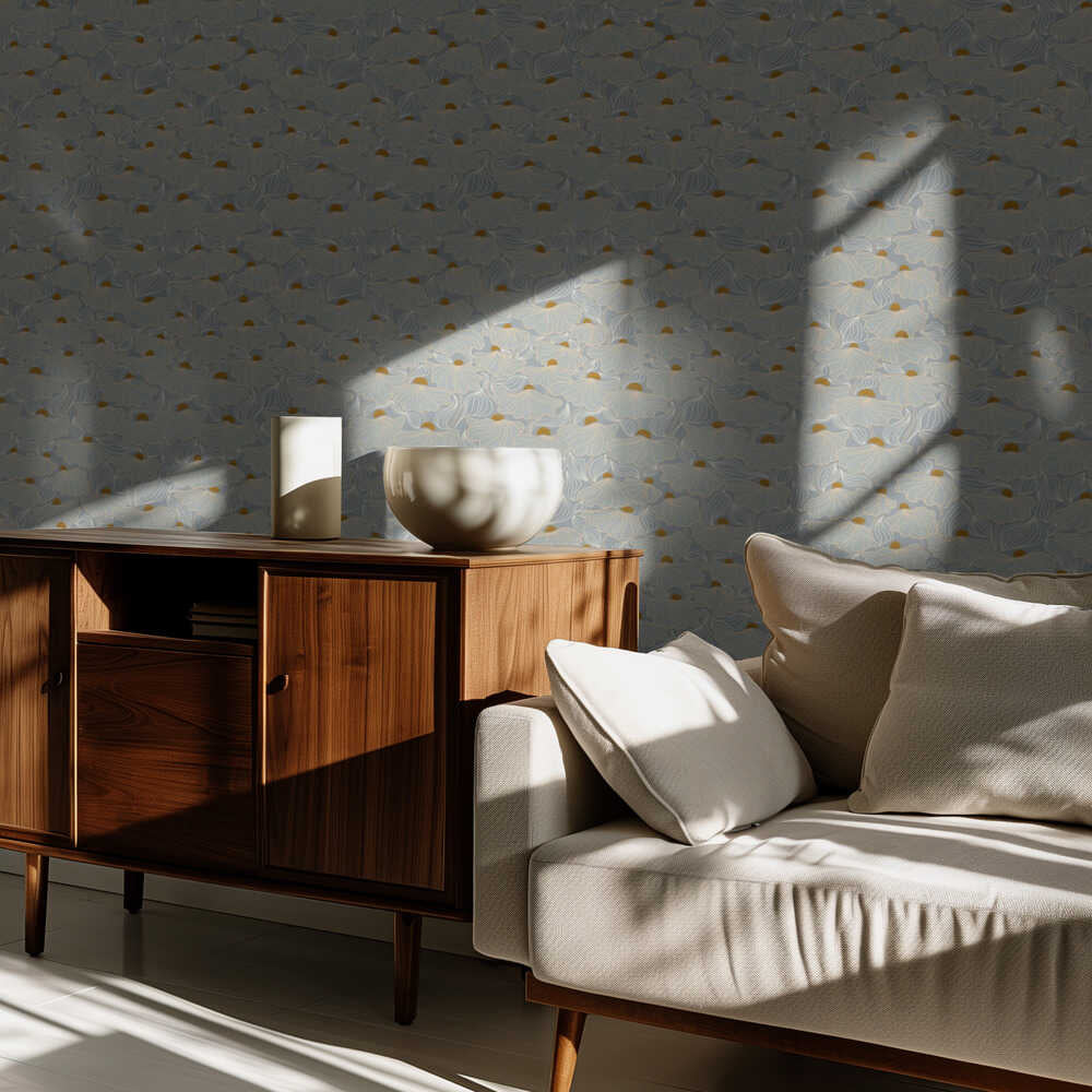 Calming Essentials Natural flow meadow misty pattern | Wallpaper