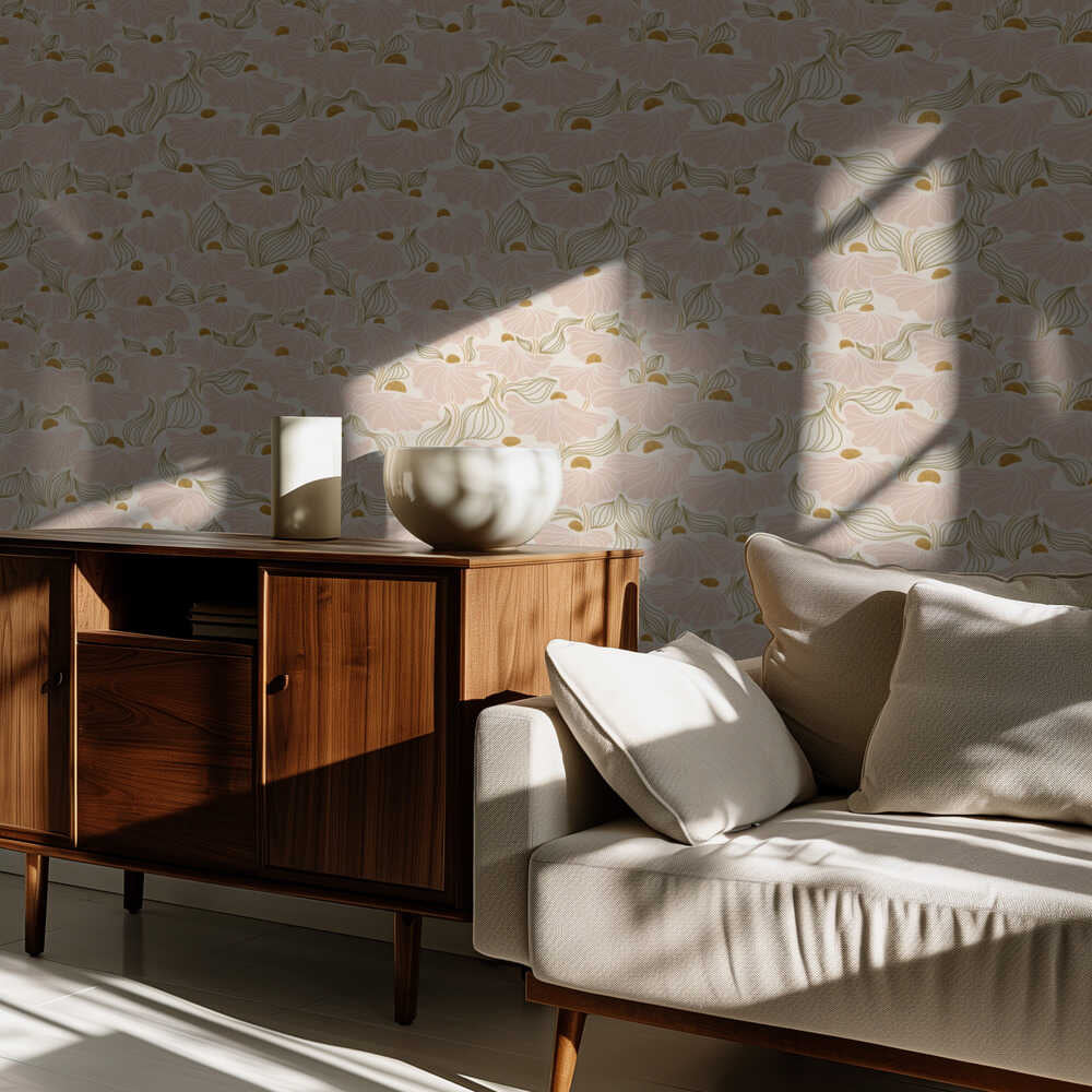 calming essentialsNatural flow meadow blush pattern | Wallpaper