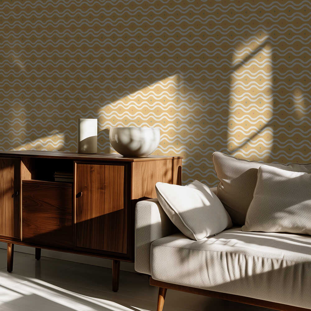 Gelbes Wirbelmuster | Tapete