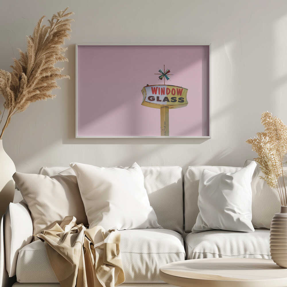 Atomic Pink Starburst Vintage Sign | Poster