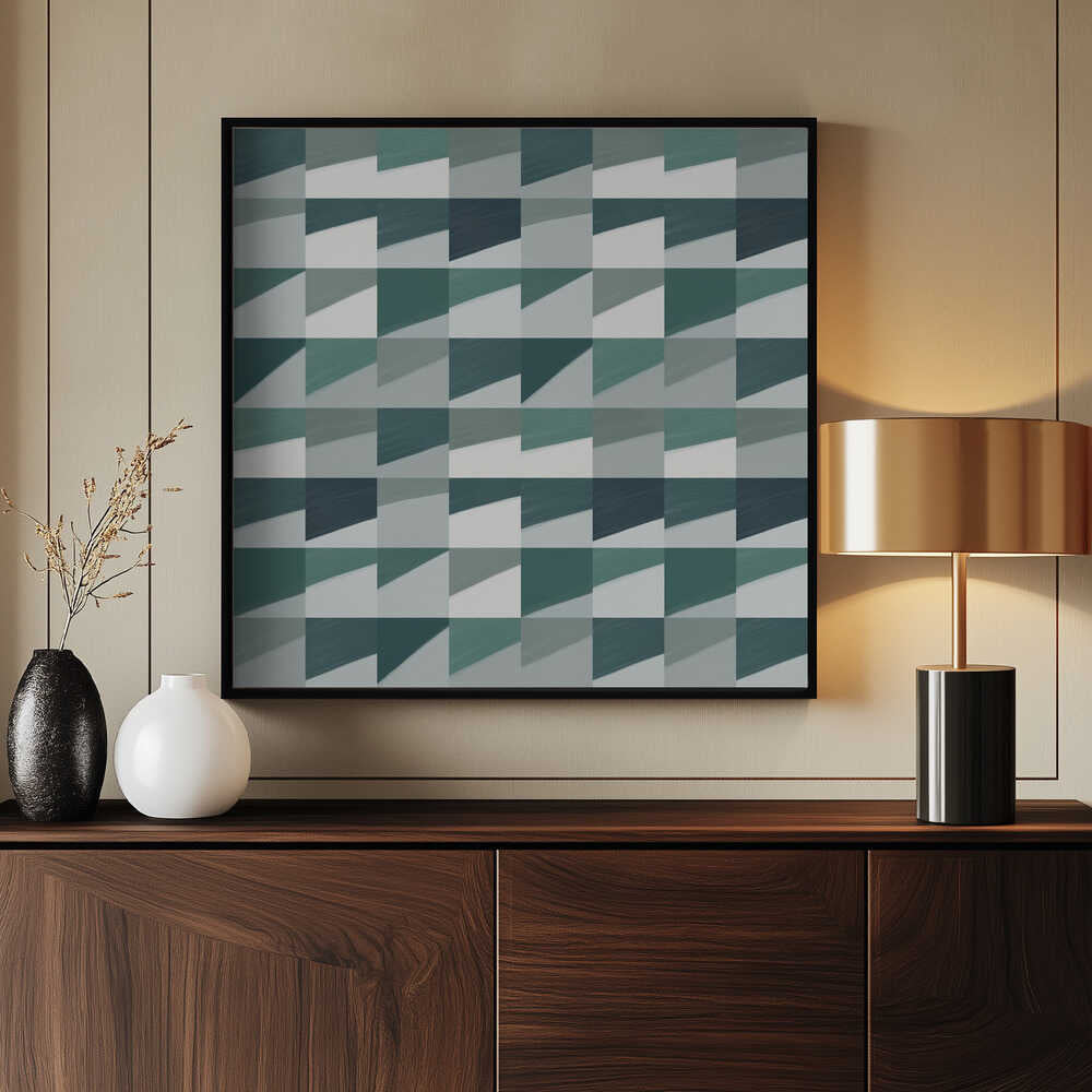 Mid Century Grid Pattern Seven | Poster