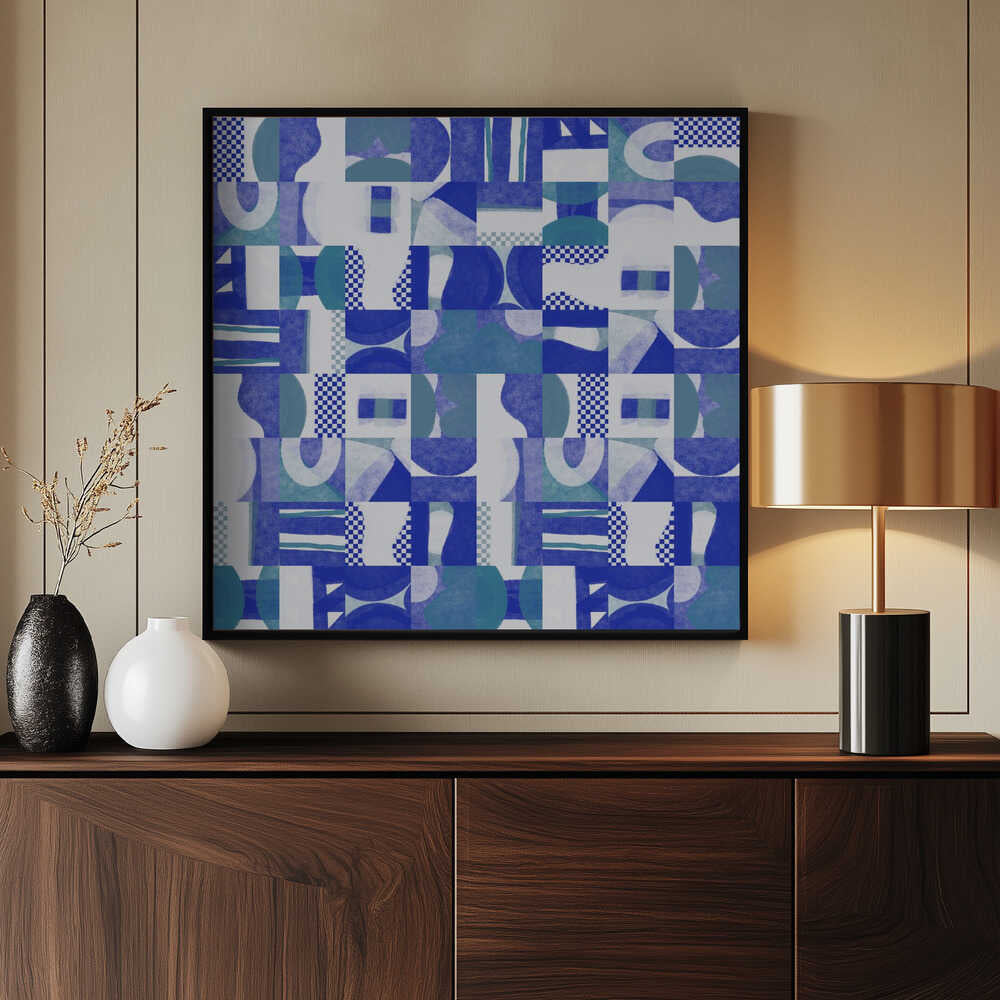 Motif quadrillé milieu du siècle Six | Affiche