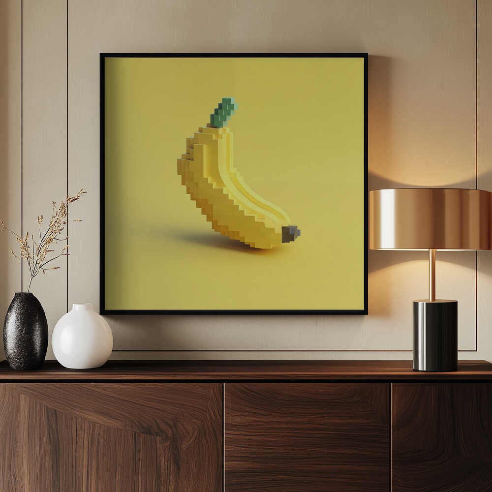 Banane stylisée pixelisée | Affiche