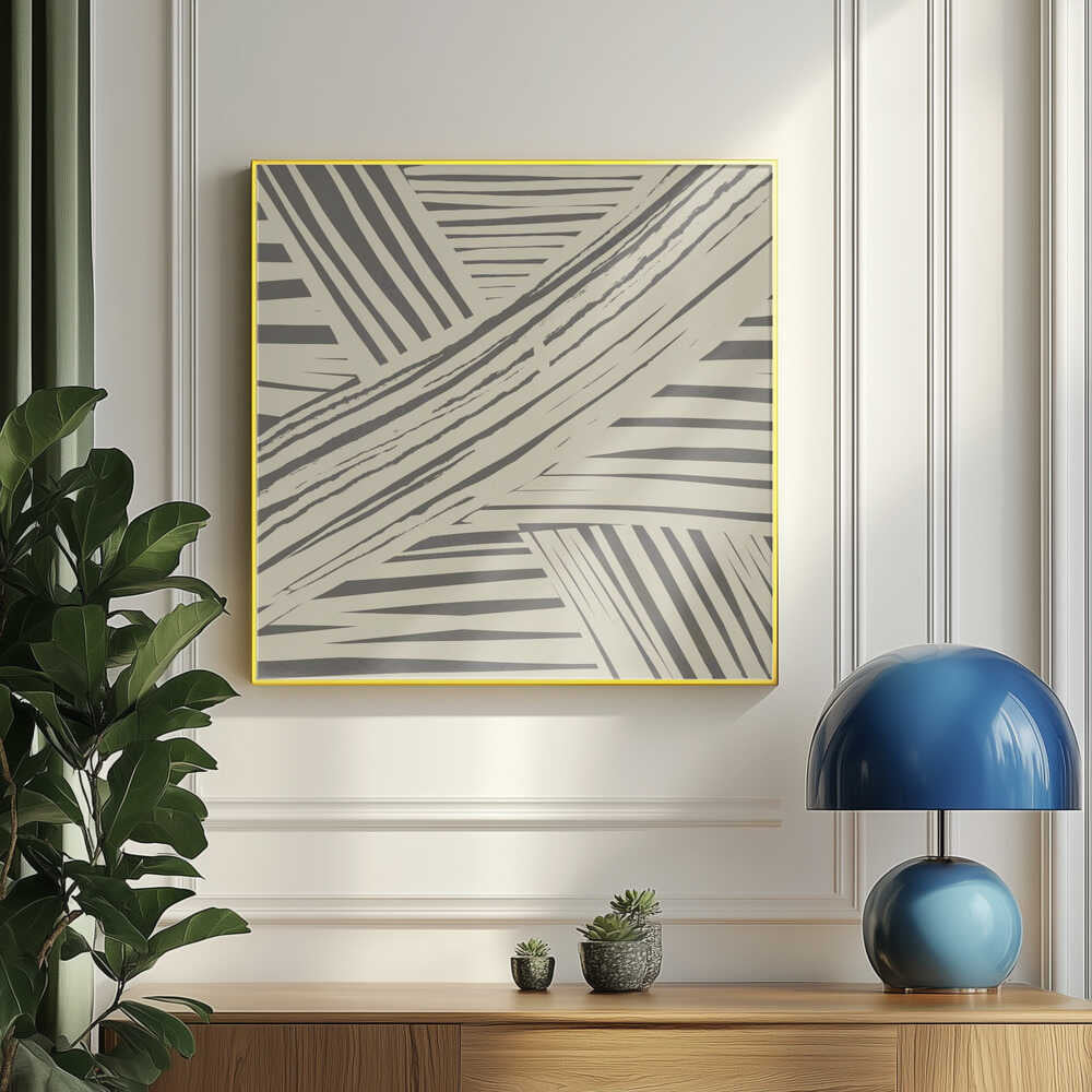 Graues Diagonalstreifenmuster | Poster