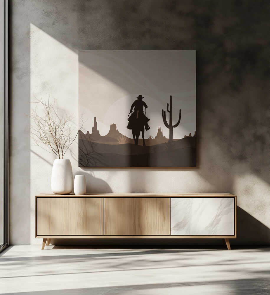 Chevauchée lointaine du cowboy | Toile