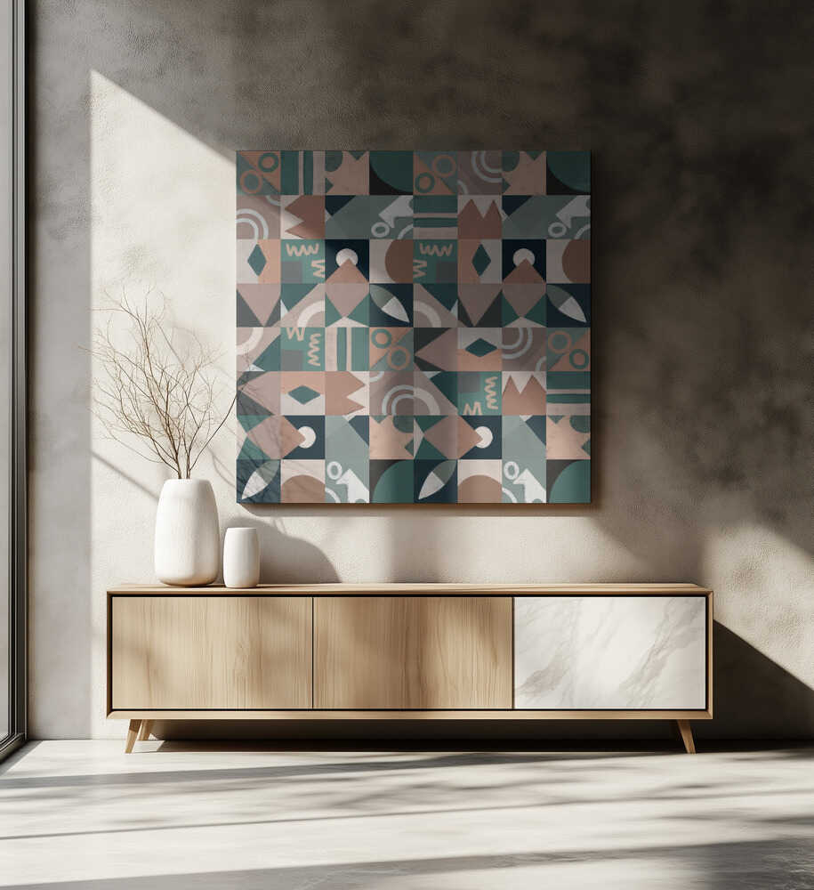 Das Rastermuster der Mitte des 20. Jahrhunderts | Leinwand