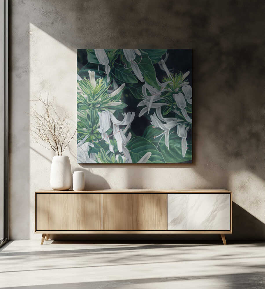 Weiße Blumen von Viccy Wanliss | Leinwand