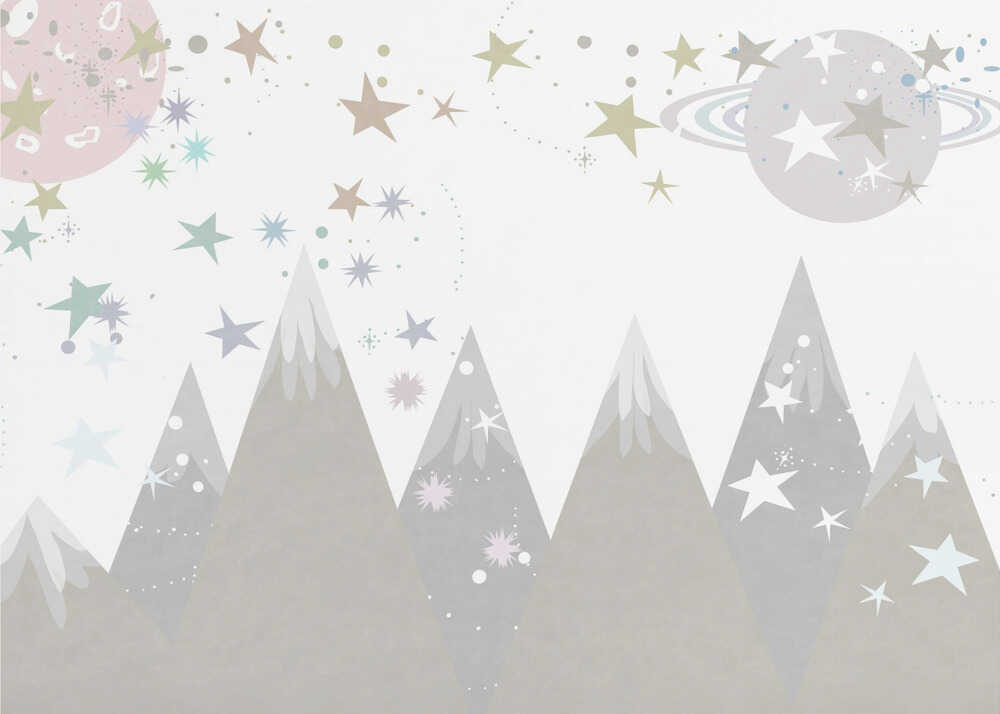 Winter Scenes: Grey Monotone Kids Room Mural 9 | Wallpaper