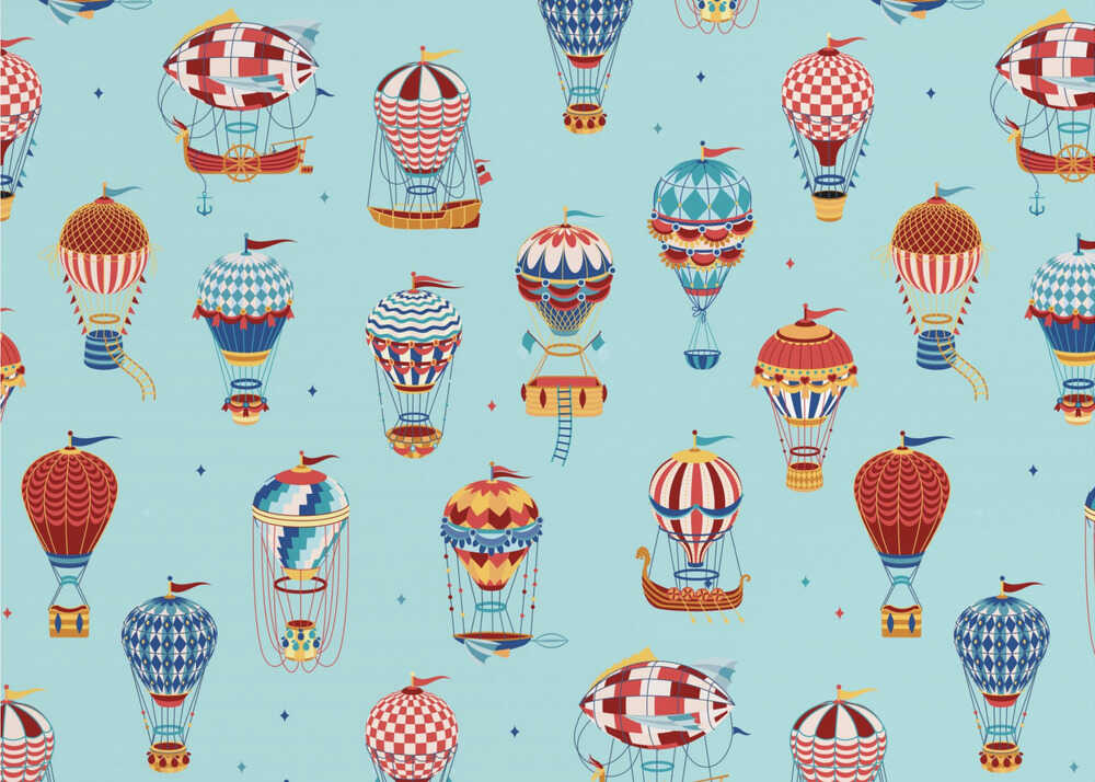 Up,Up and Away_Teal | Wallpaper