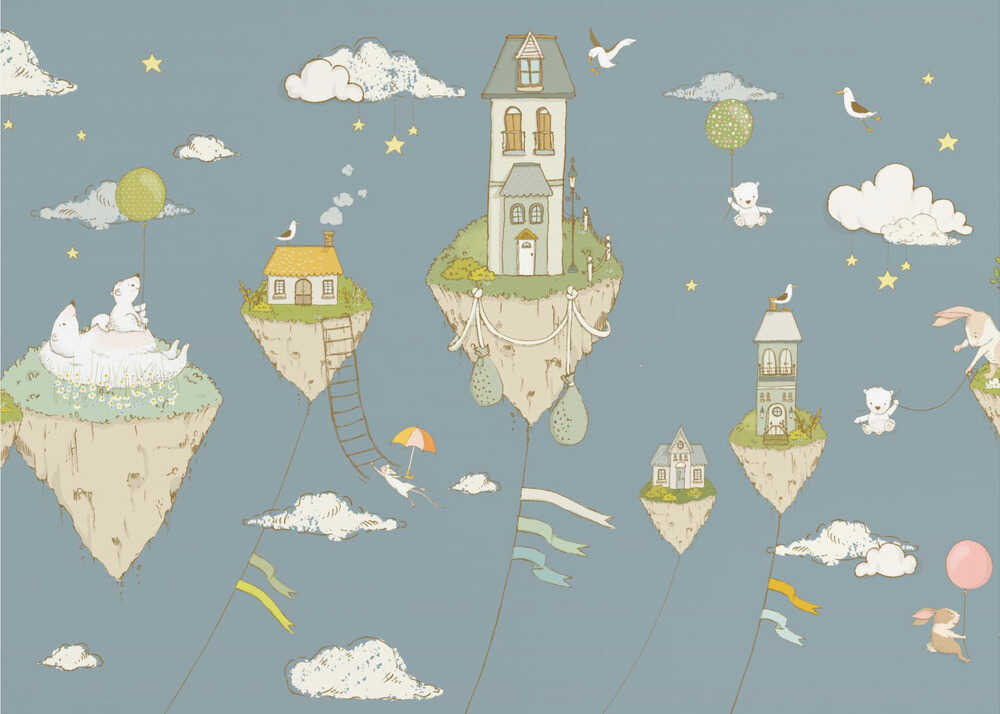 Îles flottantes_Bleu nuit | Fond d'écran