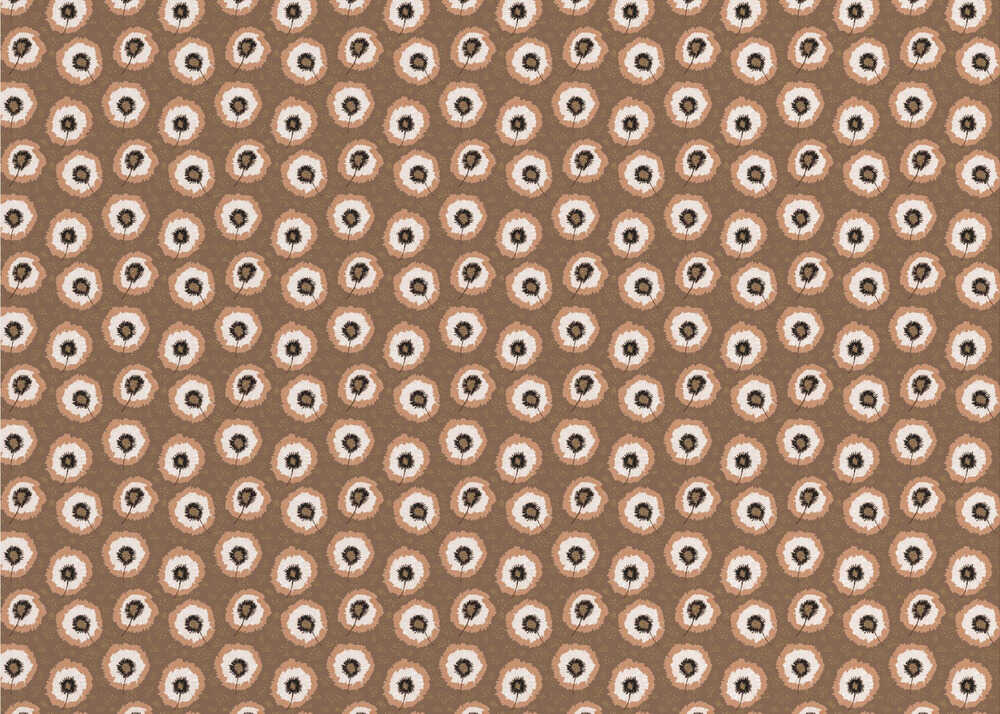Polka Dot Flower Fringes Mocha Gold | Tapete
