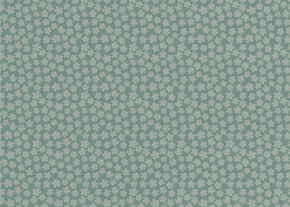 Happy Floral Mini Green | Wallpaper