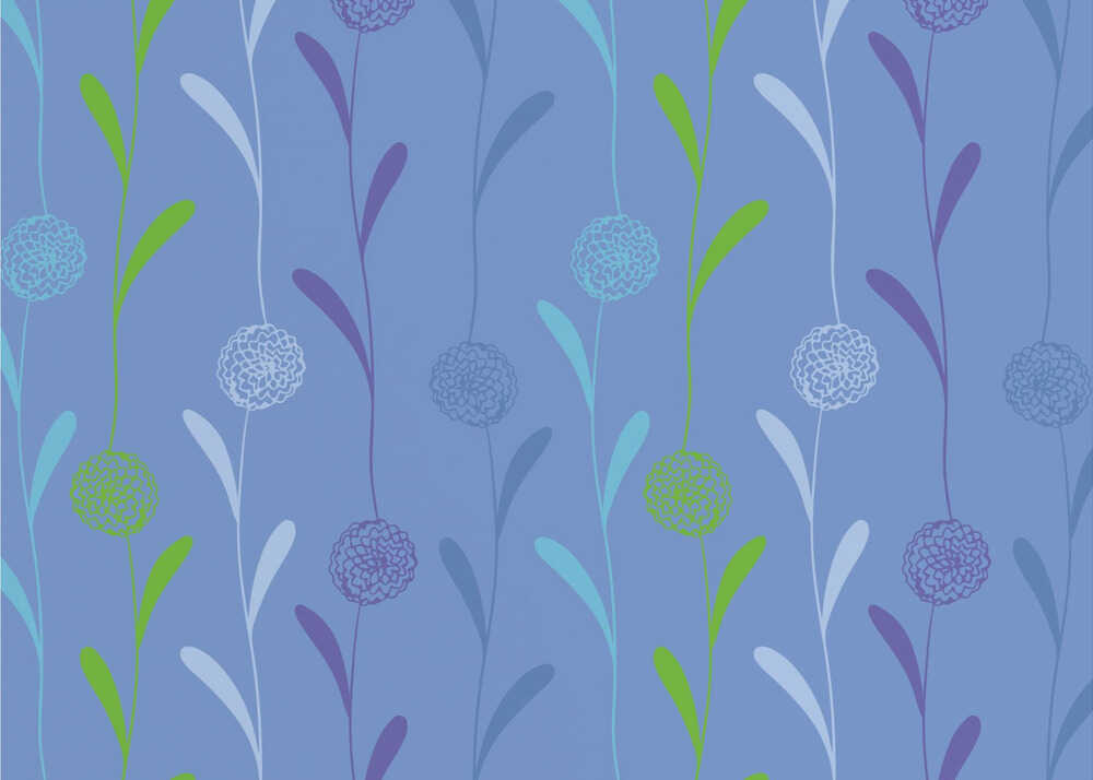 Pompom Garland Blue | Wallpaper