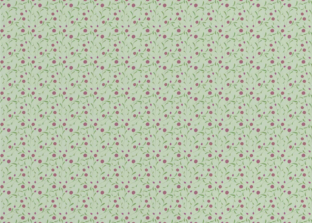 Pompom Flower Green and Pink Hw | Wallpaper