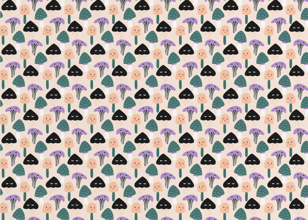 Zauberpilze (Musterdesign) | Tapete