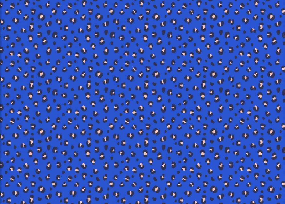 Leopardenmuster in Blau und Rosa (Musterdesign) | Tapete