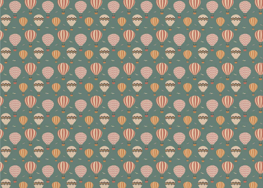 Retro-Heißluftballon-Muster | Tapete