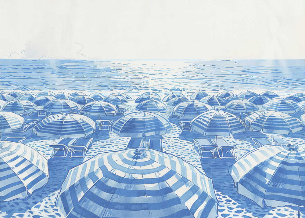 Gestreifte Regenschirme | Canvas