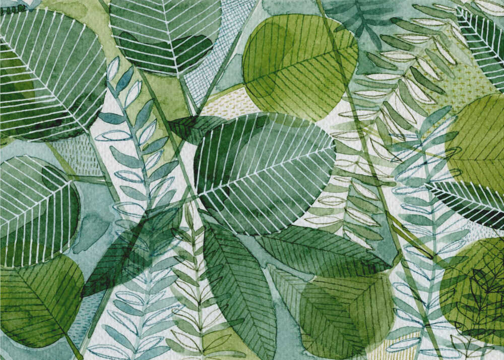 Intricate Green Leaf Pattern | Poster