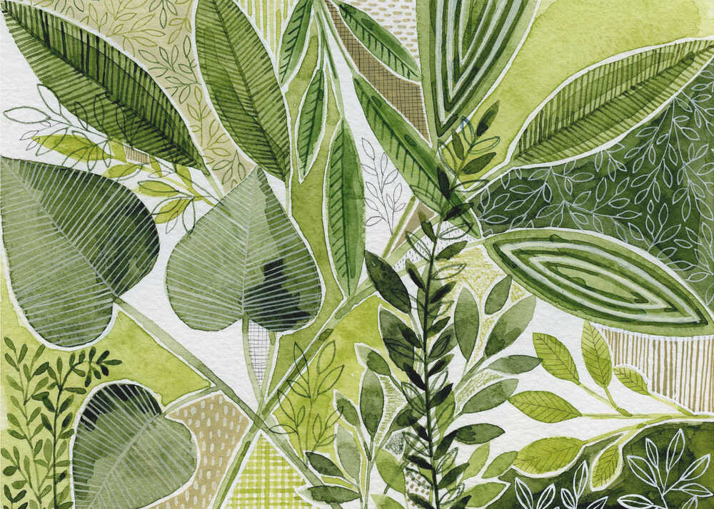 Aquarelle botanique en couches | Affiche