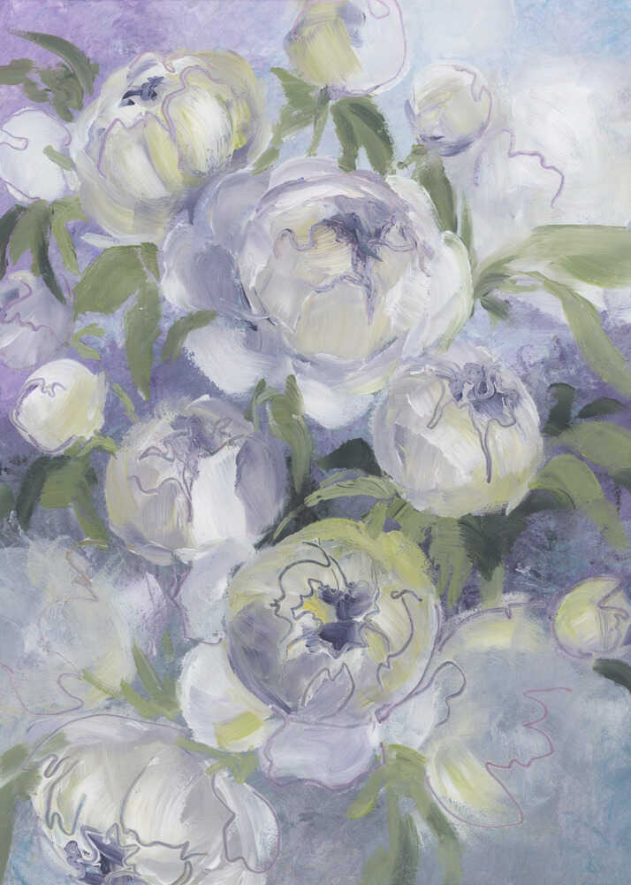 Fleurs picturales tristes dans les tons violets | Affiche